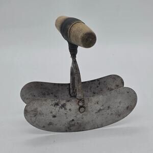 Antique Double Blade Rocking Food Chopper Mezzaluna Primitive Kitchen Tool 8